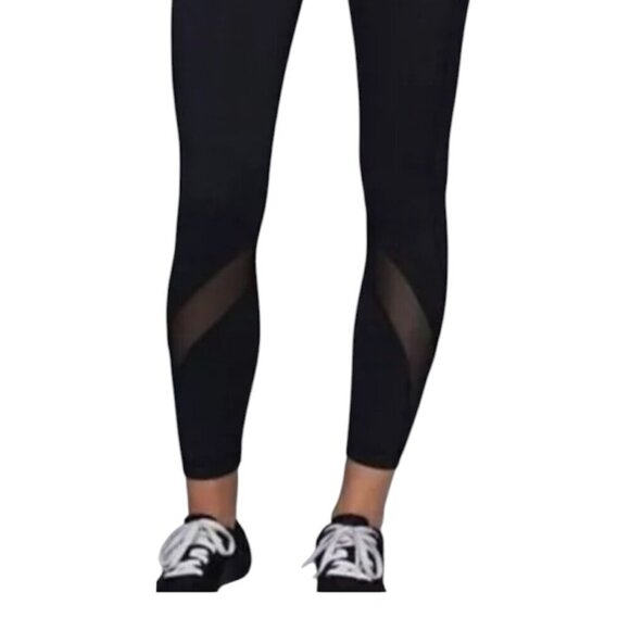 Lululemon Inspire Tight II Leggings Black Zippers Front Mesh Detail SZ: 6 - Picture 3 of 11